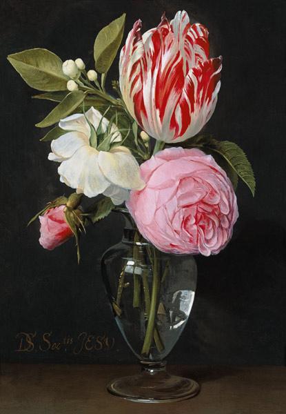 Flowers in a glass vase