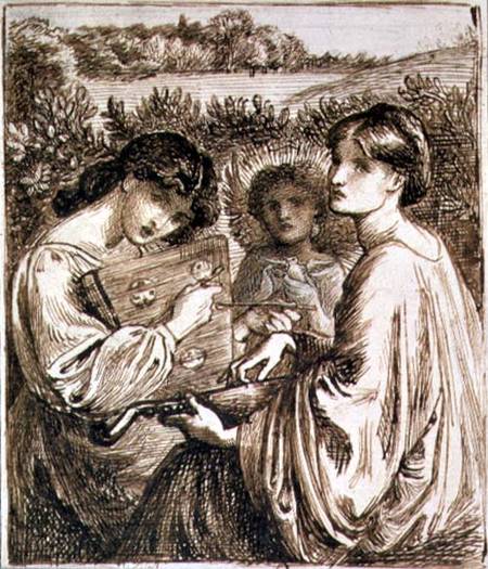 Study for 'The Bower Meadow' de Dante Gabriel Rossetti