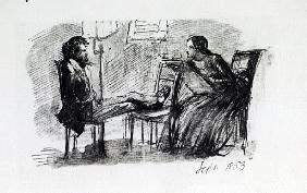 Rossetti being sketched Elizabeth Siddal, September 1853 de Dante Gabriel Rossetti