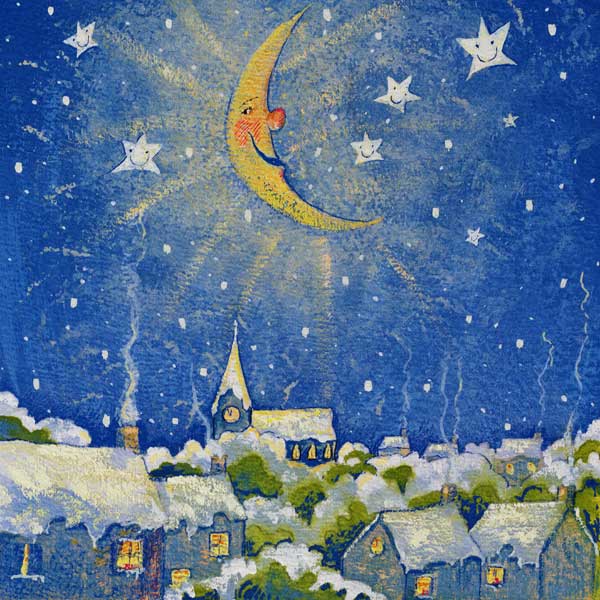 Christmas Moon (w/c on paper)  de David  Cooke