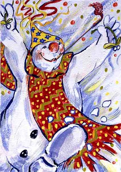 Snowman Party, 1999 (gouache on paper)  de David  Cooke