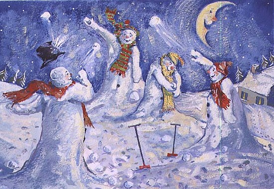 Snowmen throwing snowballs, 1995  de David  Cooke