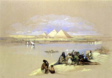 The Pyramids at Giza, near Cairo de David Roberts