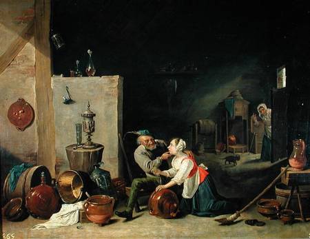 The Old Man and the Servant de David Teniers