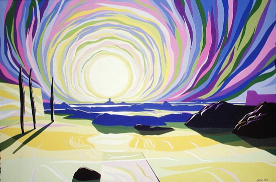 Whirling Sunrise, La Rocque, 2003 (gouache on paper)  de Derek  Crow