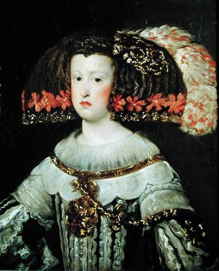 Portrait of Queen Maria Anna (1635-96) of Spain de Diego Rodriguez de Silva y Velázquez