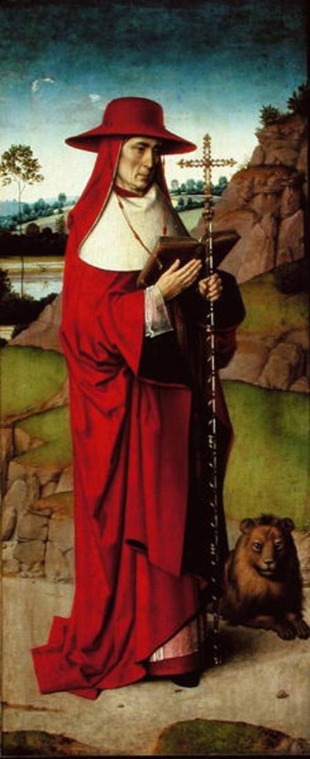 St. Jerome, right hand panel from the Triptych of St. Erasmus de Dieric Bouts d. Ä.