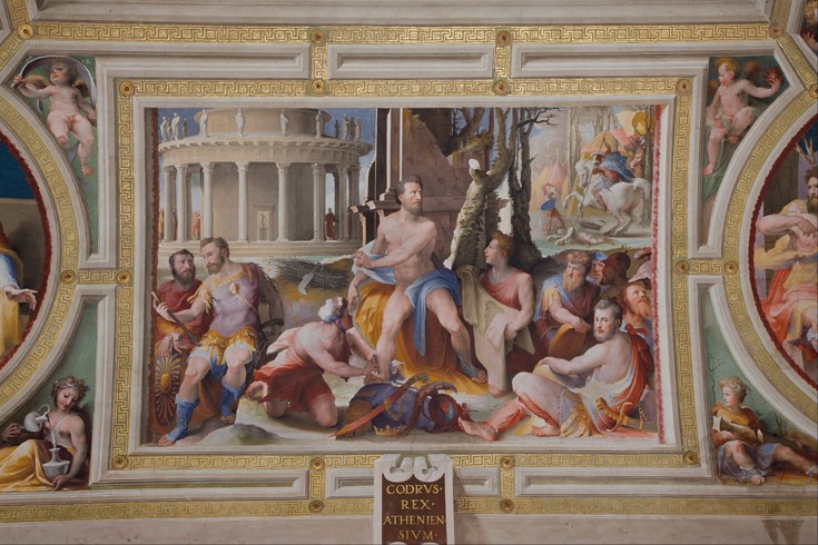 The Sacrifice of Codrus, King of Athens (Public Virtues of Greek and Roman Heroes) de Domenico Beccafumi