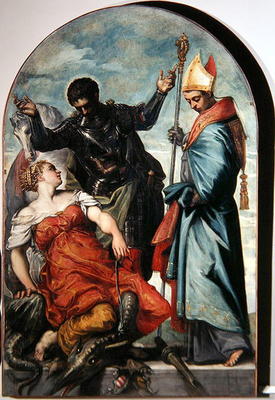 St. Louis, St. George and the Princess (oil on canvas) de Domenico Robusti Tintoretto