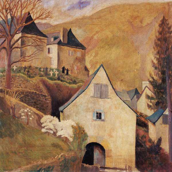 Mountain Church, Larrau (oil on canvas)