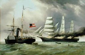 C.S.S. Nashville capturing and burning the English Merchantman 'Harvey Birch'