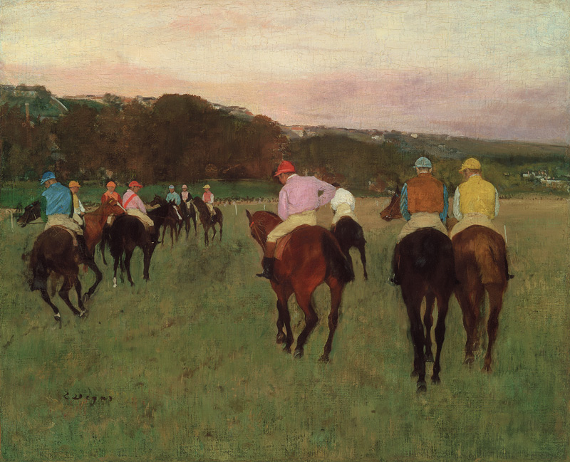 Carrera de caballos en Longchamp de Edgar Degas