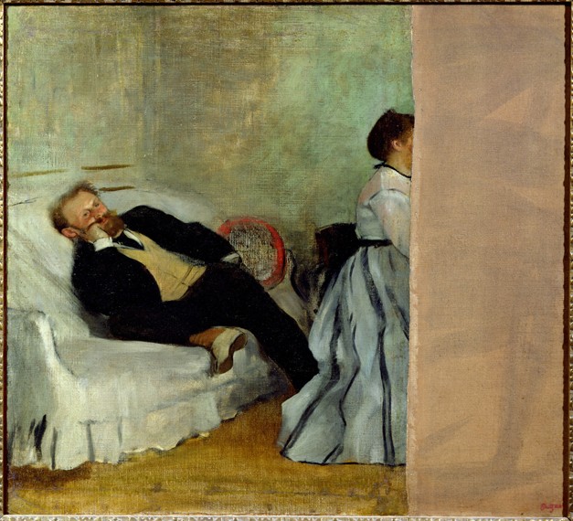 The painter Edouard Manet with his wife - Edgar Degas en reproducción  impresa o copia al óleo sobre lienzo.