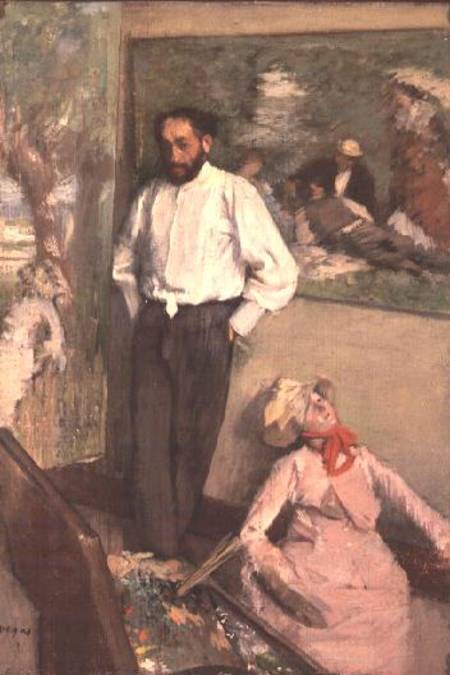 Portrait of Henri Michel-Levy in his studio de Edgar Degas