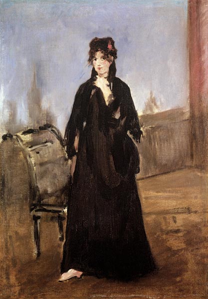Portrait of Berthe Morisot (1841-95) in Pink Shoes de Edouard Manet