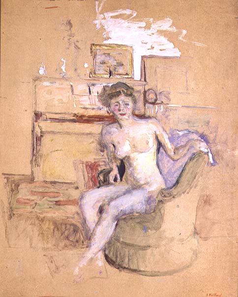 Seated Female Nude, 1940 (board)  de Edouard Vuillard