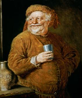 Falstaff with a pewter tankard