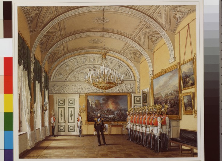Interiors of the Winter Palace. The Guardroom de Eduard Hau