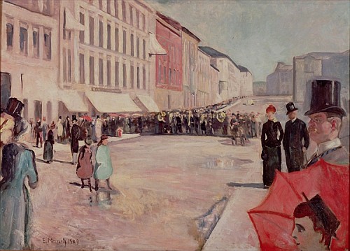 Military Band on Karl-Johann Street de Edvard Munch