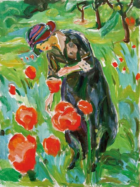 Mujer con amapolas de Edvard Munch