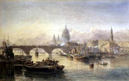 St. Paul's Cathedral and London Bridge from the Surrey Side de Edward Angelo Goodall