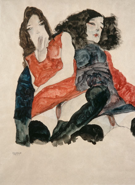 Two women de Egon Schiele