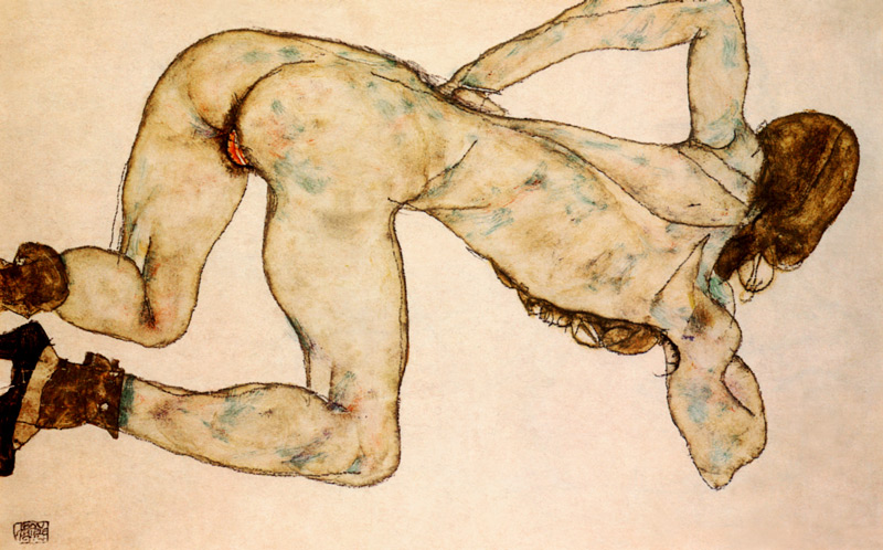 Stooped act de Egon Schiele