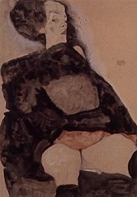 Lady in black. de Egon Schiele