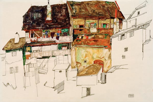 Old Houses in Krumau de Egon Schiele