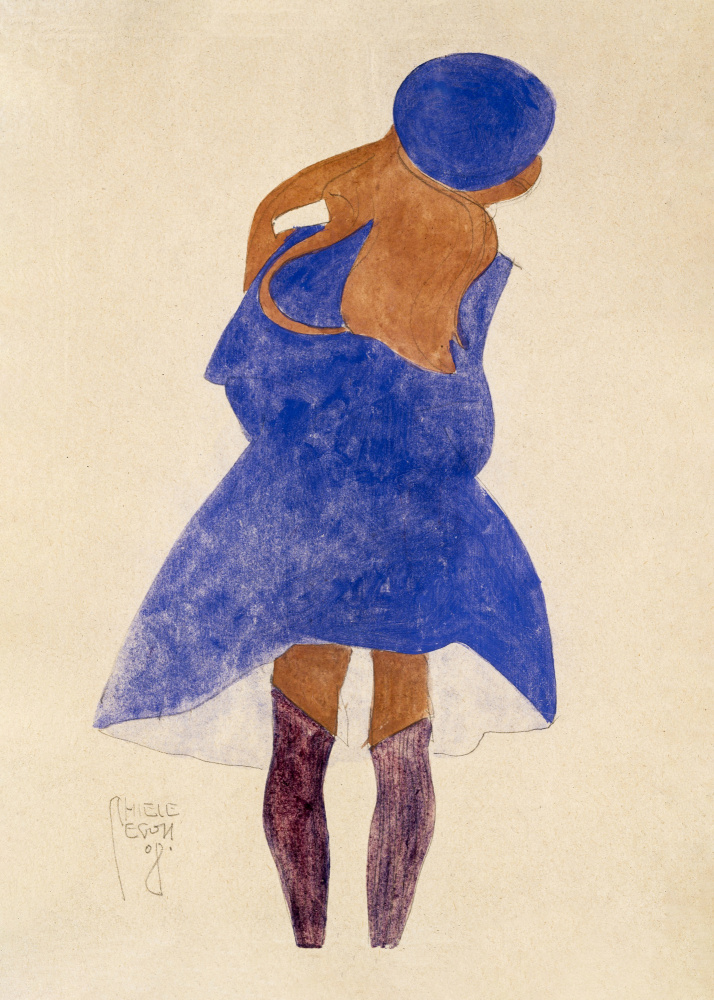 Standing Girl, Back View 1908 de Egon Schiele