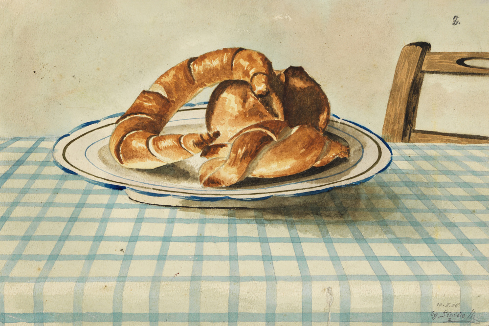 Still Life With Pastry Plate de Egon Schiele
