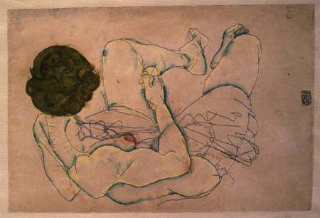 Woman with Spread Legs de Egon Schiele