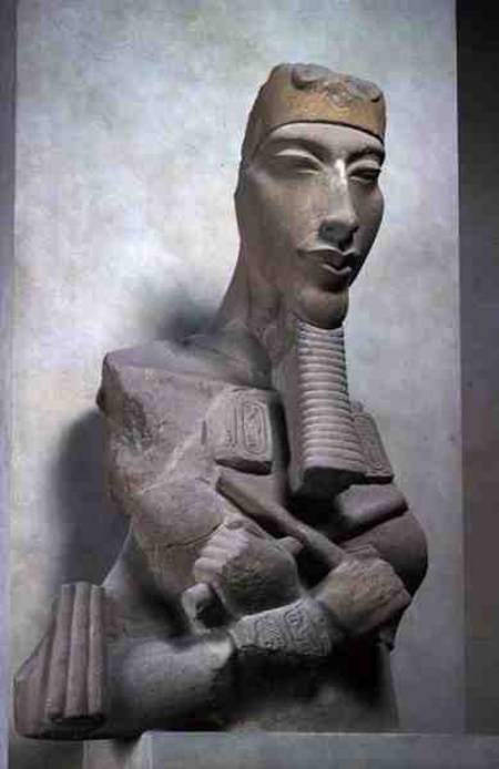 Osirid pillar of Akhenaten (1365-1349 BC) from the sun temple of Amenophis IV at Karnak, New Kingdom de Egyptian