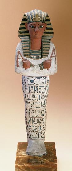 Shabti figure of Ramesses IV, New Kingdom (stuccoed & painted wood)