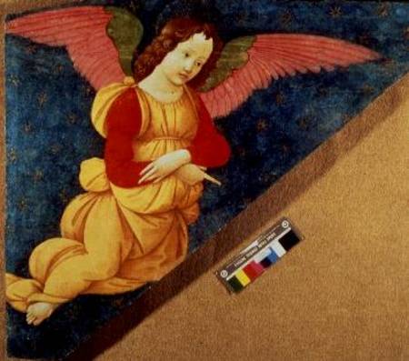 Angel: Panel from the Figline Altarpiece (fresco) de  (eigentl. Domenico Tommaso Bigordi) Ghirlandaio Domenico