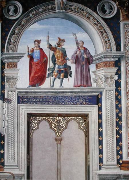 Decio Mure, Scipio (c.235-183 BC) and Cicero (106-43 BC) detail from the fresco in the Sala dei Gigl de  (eigentl. Domenico Tommaso Bigordi) Ghirlandaio Domenico