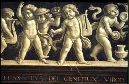 Frieze of Cherubs, from the Birth of the Virgin de  (eigentl. Domenico Tommaso Bigordi) Ghirlandaio Domenico