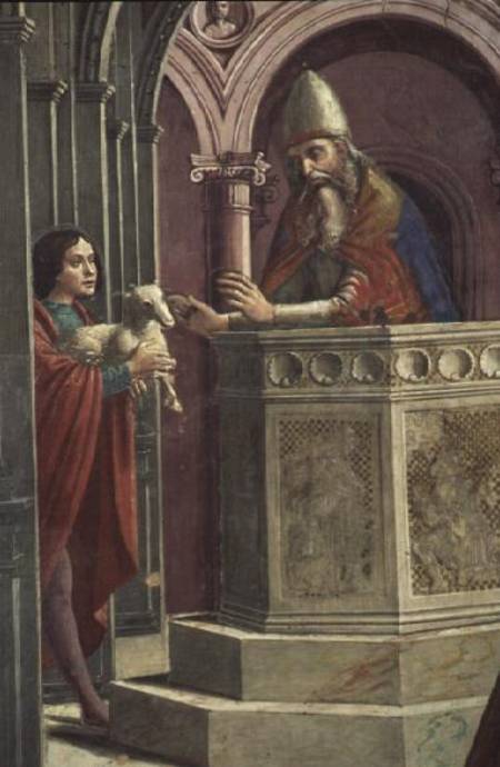 Joachim making his Offering, from the Expulsion of Joachim from the Temple de  (eigentl. Domenico Tommaso Bigordi) Ghirlandaio Domenico