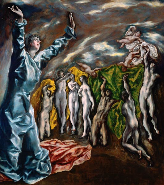 The Vision of Saint John de (Dominikos Theotokopulos) El Greco
