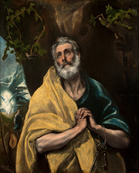 Saint Peter in Tears de (Dominikos Theotokopulos) El Greco