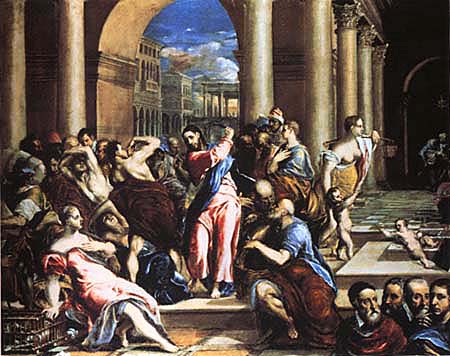 Expulsion of the dealers out of the temple de (Dominikos Theotokopulos) El Greco