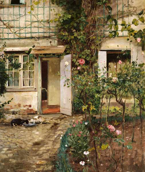 Gammelt hus i Normandi (Altes Haus in der Normandie) de Eilif Peterssen