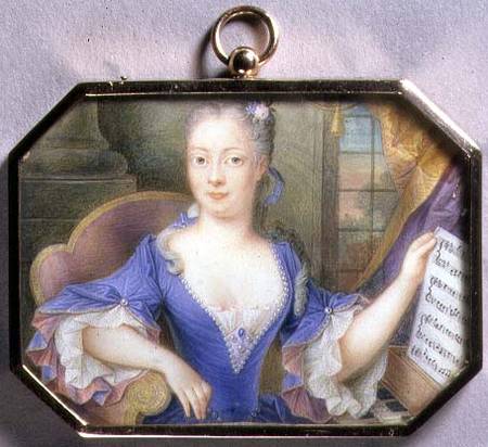 Portrait Miniature of Augusta Princess of Wales (1719-72) 1736  on de Elizabeth Ziesenis
