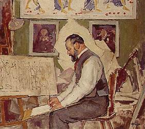 Ferdinand Hodler en su estudio
