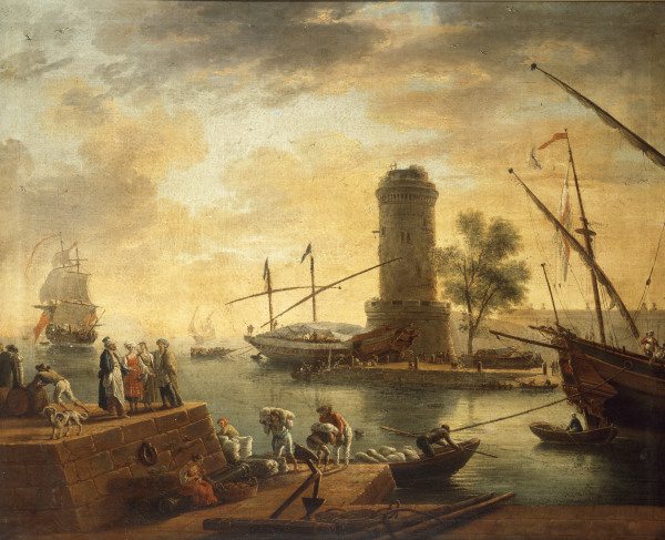 C.Vernet, Mediterranean Harbour Scene. de Emile Jean Horace Vernet