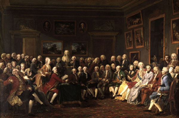 Soiree (Salon) at Mme Geoffrin de Emile Jean Horace Vernet