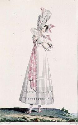 Summer Dress, fashion plate from 'Incroyables et Merveilleuses', engraved by Georges Jacques Gatine de Emile Jean Horace Vernet