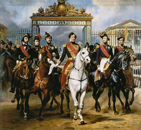 Louis Philippe and his sons to horse at this leave