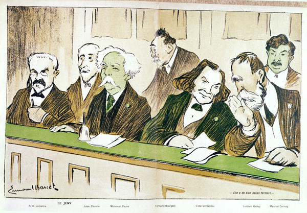 Caricature of Gabriel Faure (1845-1924) presiding over the Jury du Conservatoire, from ''l''Assiette de Emmanuel Barcet