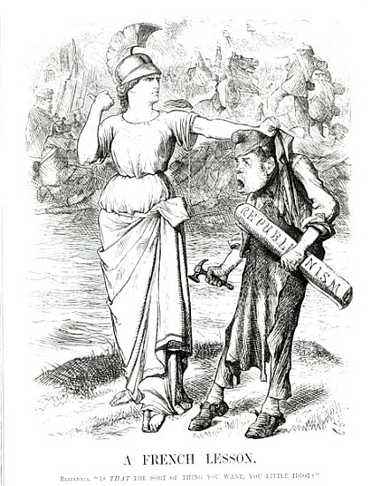A French Lesson'', cartoon from ''Punch'' magazine, April 8th 1871 de English School